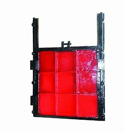 明杆式(shi)鑄鐵鑲銅方(fāng)閘門